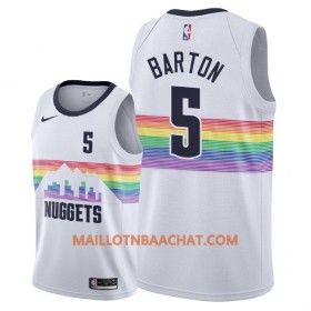 Maillot NBA Denver Nuggets Will Barton 5 2018-19 Nike City Edition Blanc Swingman - Homme
